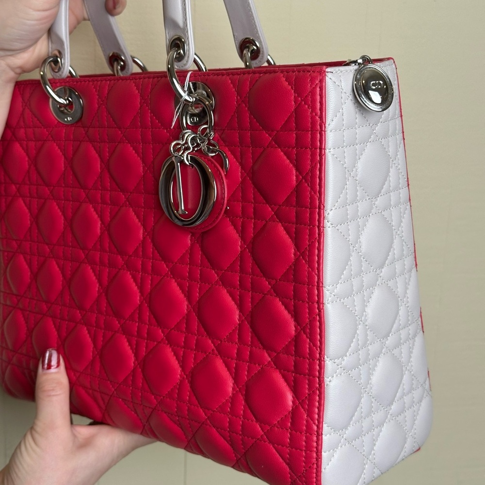 Dior large BiColor Lady Dior Bag - Picture 7 of 11